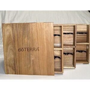 doTERRA Vertical Sliding Storage Case Wood 3 Drawer 36 Essential Oil Holders